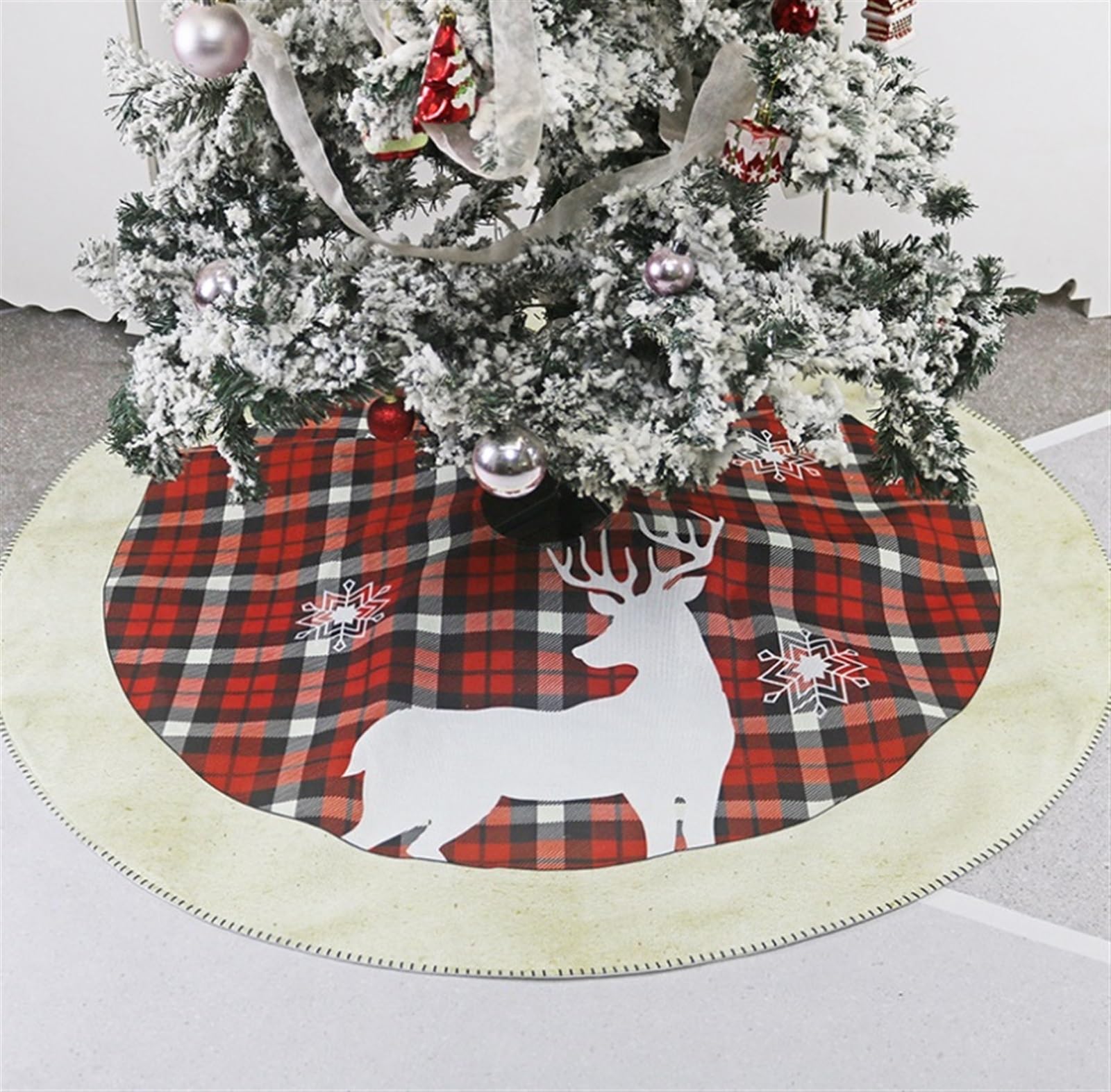 Gonna per Albero di Natale, Tappetino Per Albero Modello Cervo Con Gonna Per Albero Di Natale Da 46 Pollici Per Decorazioni Domestiche Per Feste Decorazione Natalizia