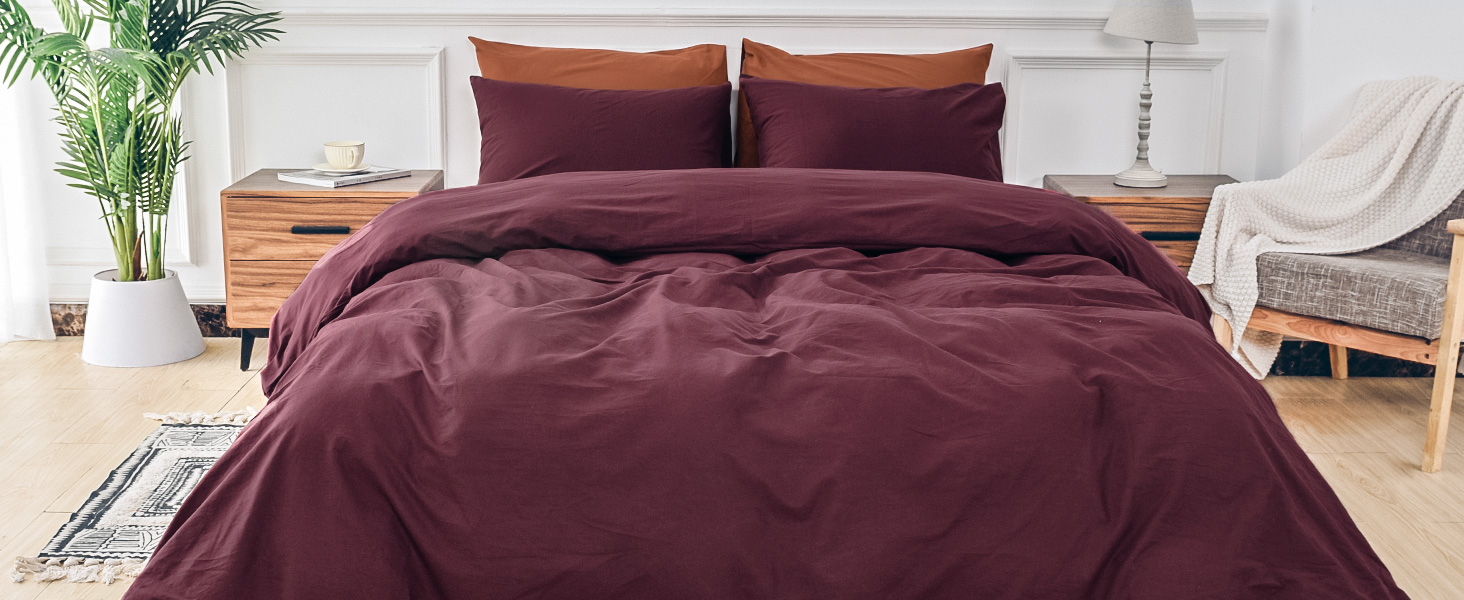Amazon.com: NEXHOME PRO Duvet Cover Set Queen Size Linen Look