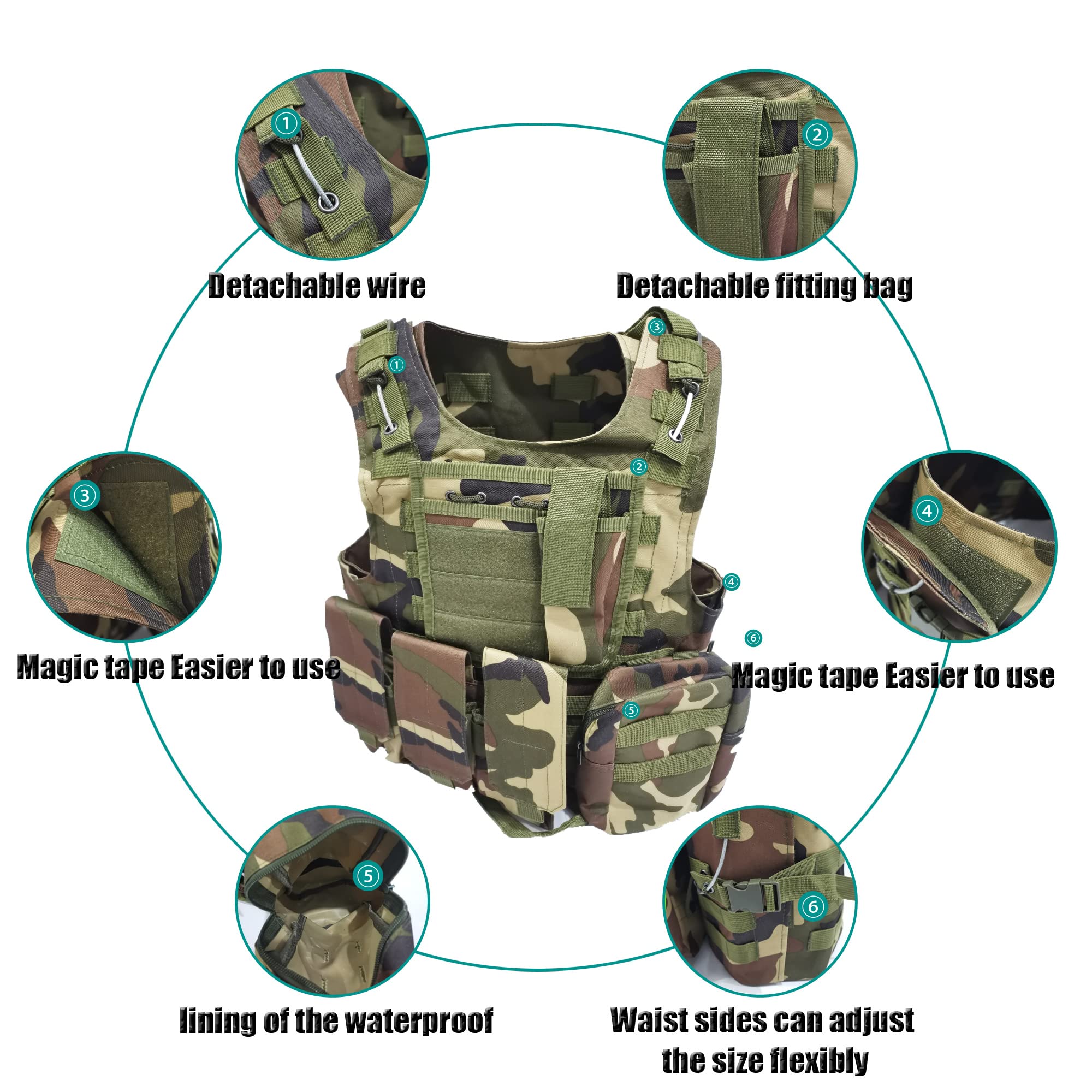 Gilet tactique militaire extérieur, gilet de jeu sur le terrain, équipement de protection de paintball, gilet de protection pour pistolet à air comprimé, adapté à la chasse en plein air,