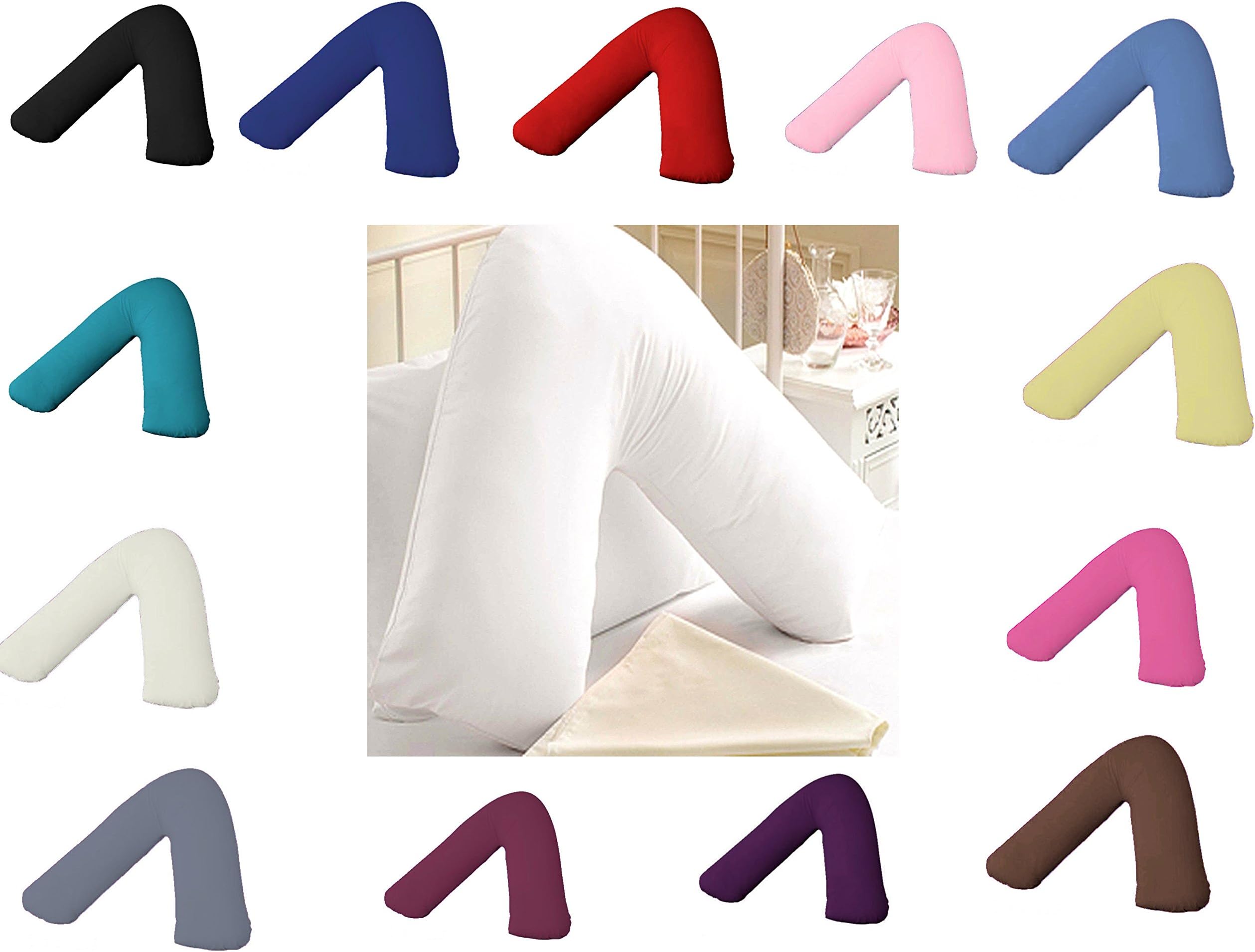 AmigoZonePlain Polycotton Back & Neck Support V Shaped Pillowcase Orthopedic/Pregnency/Nursing Pillow Case (Cream)