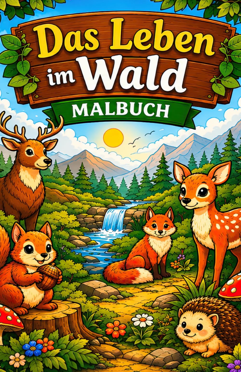 Malbuch: Das Leben im Wald: Malbuch, Lernbuch