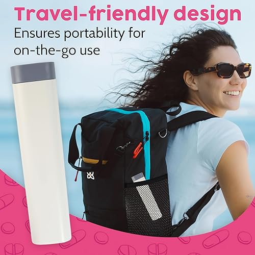 Miniatura 3 de Skywin Pastillero de viaje, 7 días, pequeño (blanco) - Organizador de píldoras para medicamentos, lindo pastillero de 7 días, organizador semanal de