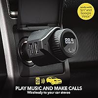 Vista 3 de Scosche BTFM5 - Kit de manos libres Bluetooth para coche con transmisor FM digital y puertos de carga USB de 12W duales para vehículos
