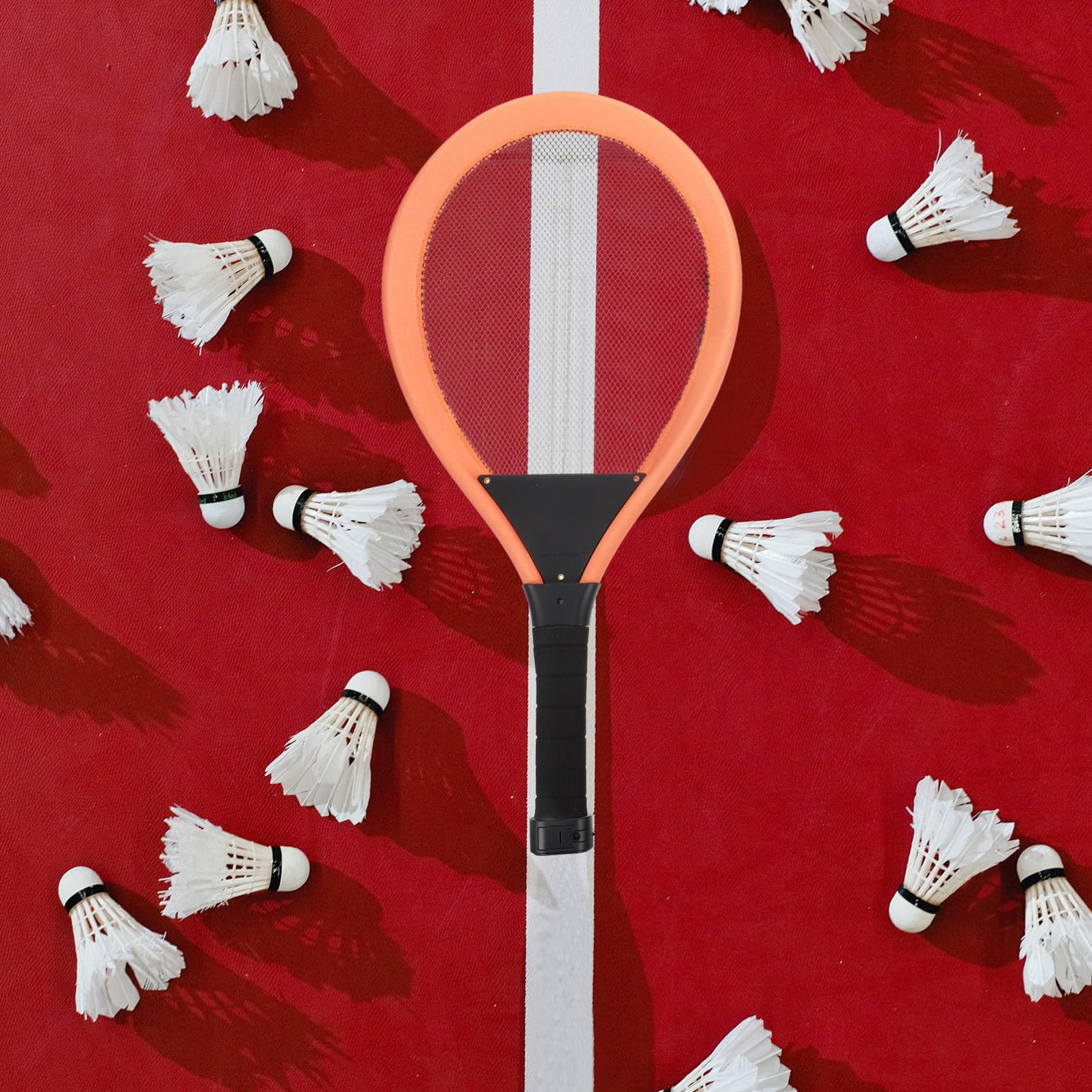 Veemoon Set Racchette da Badminton con Rete Illuminata LED, Racchette Leggere per Interni ed Esterni, Giocattolo Sportivo Educativo per Sviluppo Coordinazione Mano-Occhio