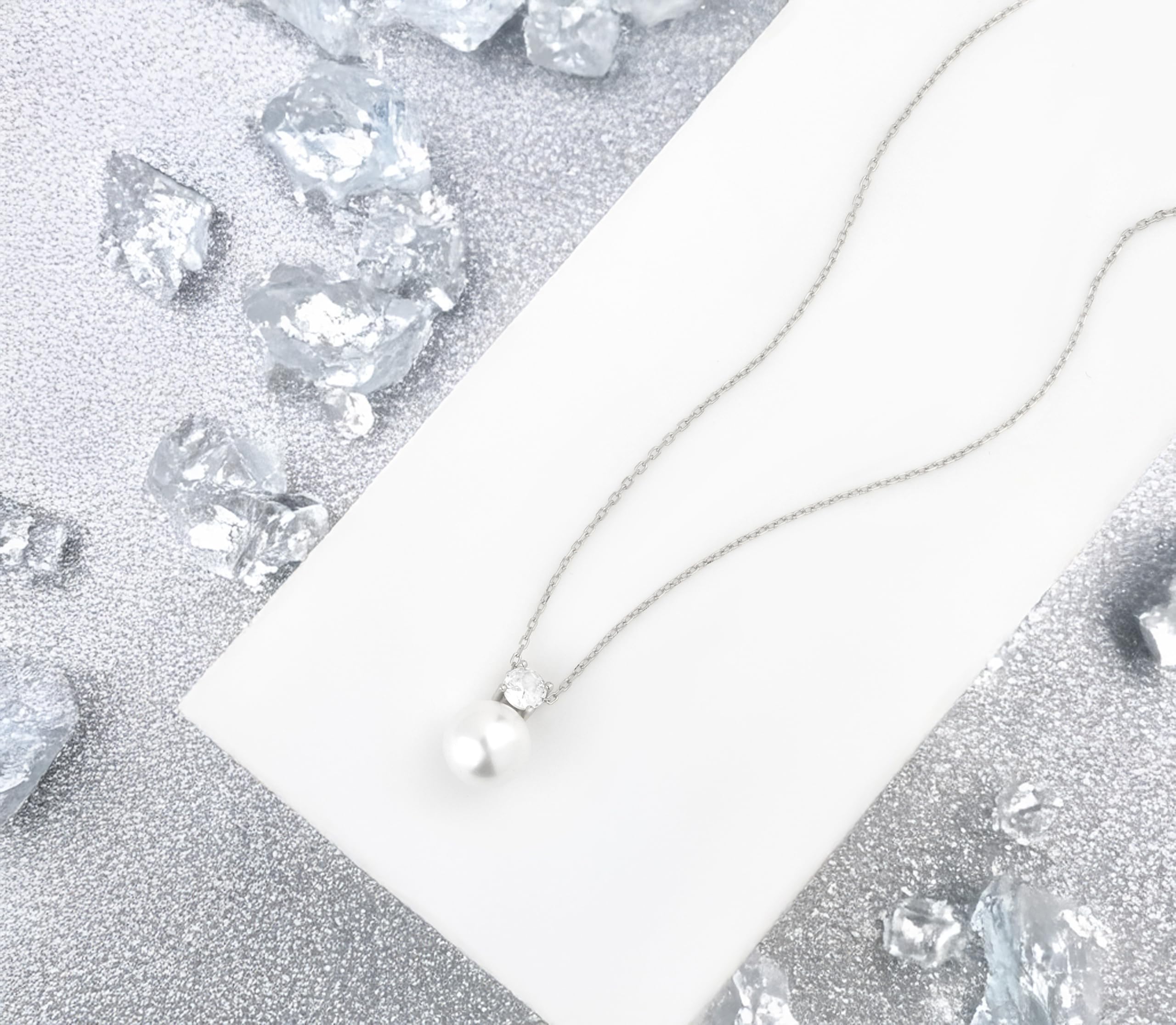Sofia Milani - Collana da Donna in Argento 925 - con Pietra Zircone - Ciondolo a Perla
