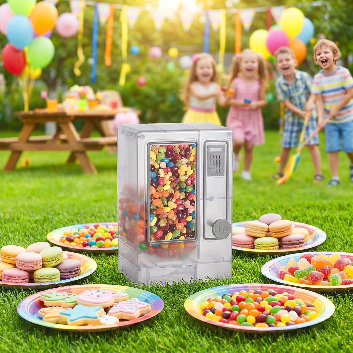 2 Pcs Candy Dispenser for Desk Manual Gumball Vending Machine for Office Home Stress Relieving Dispenser for Mini Candy and Nut Birthday Gift for Friend Adult Christmas Easy to Clean (Grey)