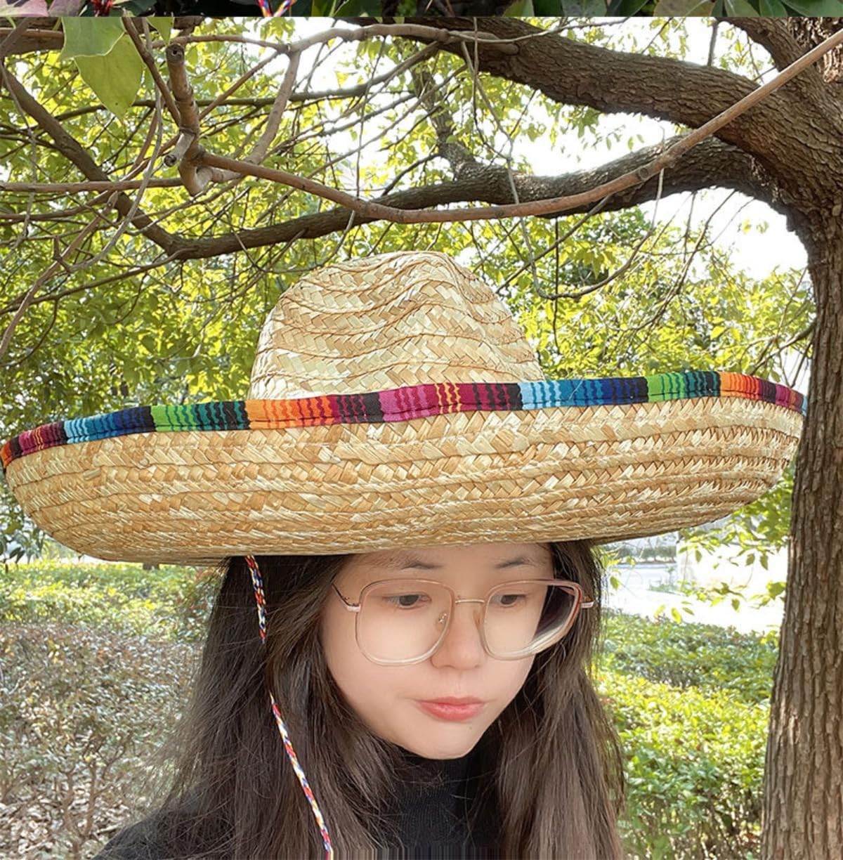 [BQQB] カラフル 麦わら帽子 民族衣装 帽子 パフォーマンス ダンス カーニバル パーティーハット クリスマス ハロウィン モ