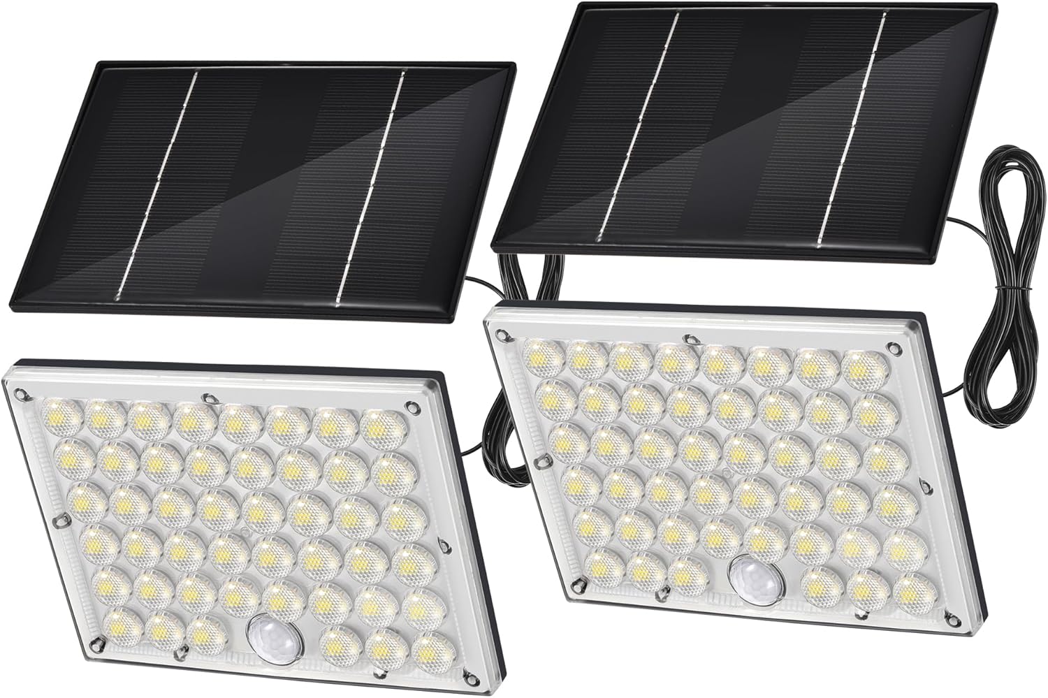 2pack 184 LED Solar Motion Lights Outdoor, Solar Wall Lights Outdoor Waterproof with 3 Modes Adjustable, Dusk to Dawn Solar Powered Security Light, Auto On/Off, for Porch, Patio