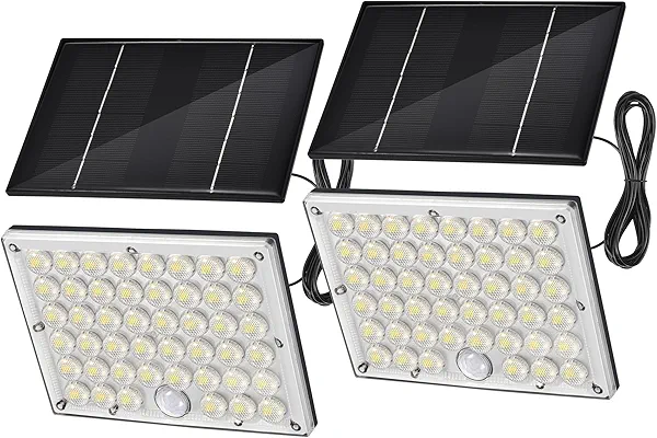 LUMLLSAJI 2pack 184 LED Solar Motion Lights Outdoor, Solar Wall Lights Outdoor Waterproof with 3 Modes Adjustable, Dusk to Dawn Solar Powered Security Light, Auto On/Off, for Porch, Patio