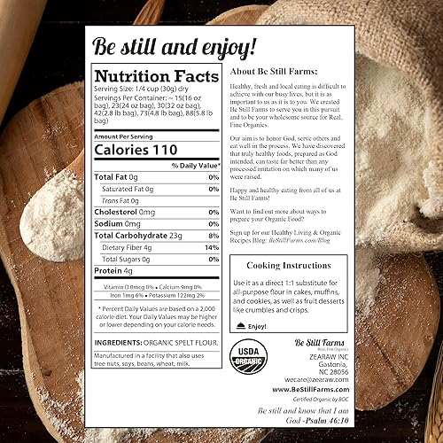 Miniatura 2 de Be Still Farms - Harina de espelta orgánica a granel - Harina de pan para hornear (4.8 libras) Granos antiguos - Harina de trigo integral orgánica