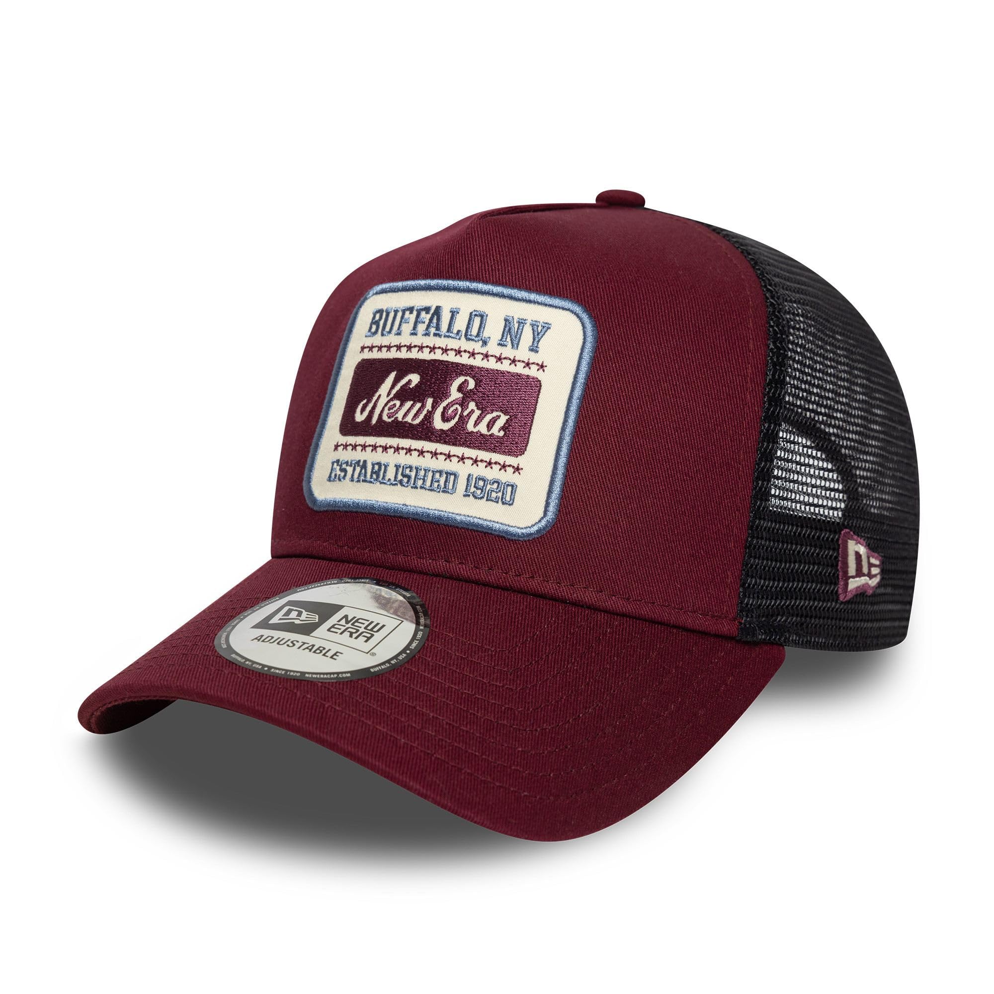 New Era Buffalo NY 9Forty A-Frame Trucker Cap Dark red