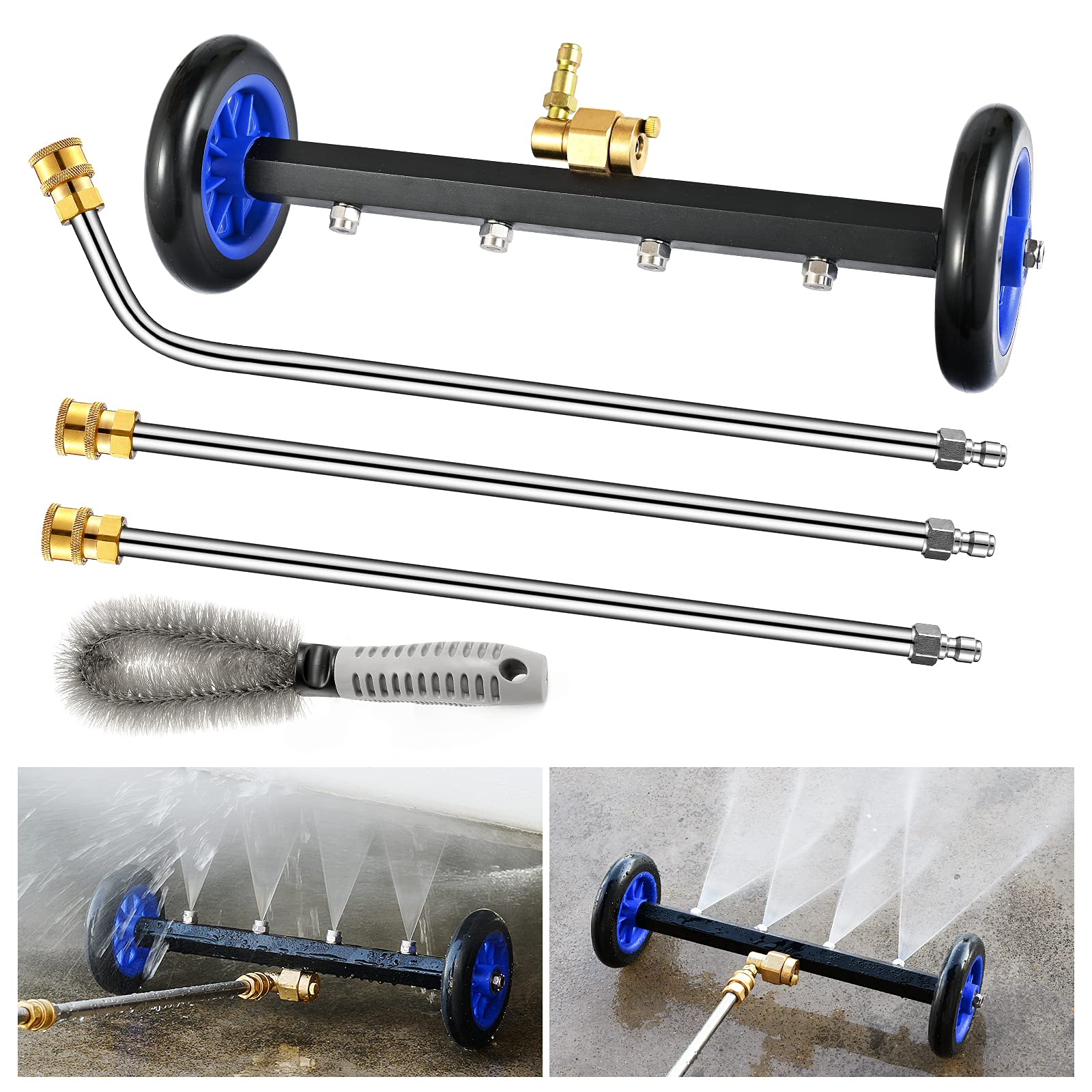 Buy Pressure Washer Undercarriage Cleaner, TAOZIM 16" Power Broom