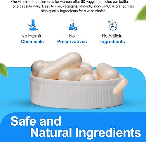 Miniatura 6 de Cápsulas de vitamina D3 K2 para hombres y mujeres  Suplemento de vitamina K2 D3 para un corazón saludable y apoyo óseo, sistema inmunológico y