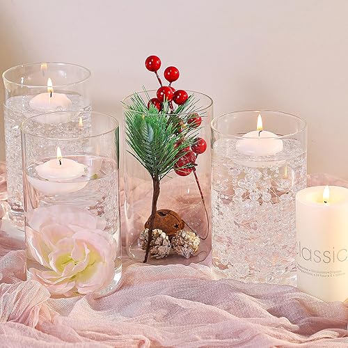 Miniatura 4 de 12 jarrones cilíndricos de vidrio para centros de mesa, jarrones transparentes para decoración de bodas y decoración del hogar en interiores,