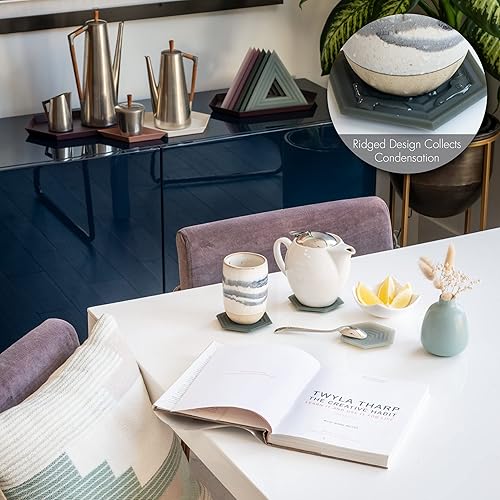 Miniatura 8 de LINE+ARC Posavasos de silicona extra gruesos (como se ve en NYTimes WireCutter) impermeables, antimanchas, aptos para lavavajillas, aptos para