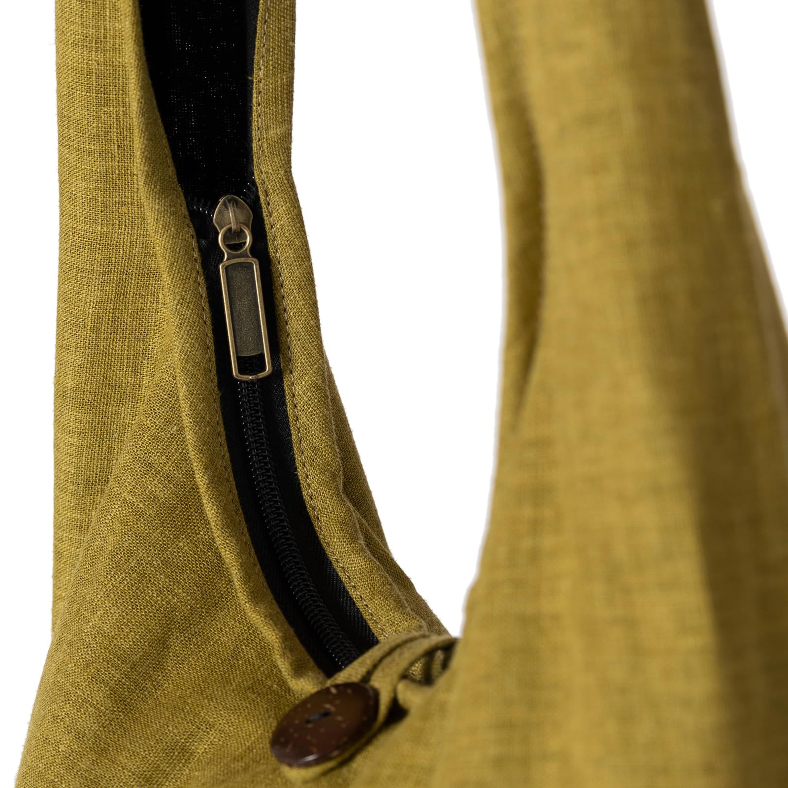 PANASIAM Borsa a tracolla in canapa I grande borsa in tessuto in 2 taglie per donna e uomo I piacevolmente leggera e piacevolmente robusta I con cerniera e tasca interna extra