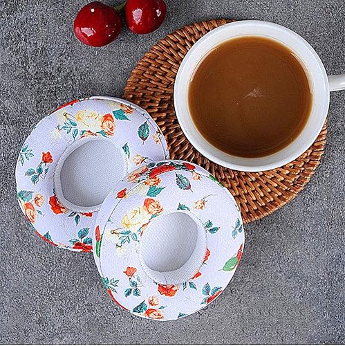 Miniatura 4 de Cypher.V Funda de repuesto para auriculares, almohadillas compatibles con auriculares inalámbricos Solo 2.0 3.0, 1 par (blanco floral)