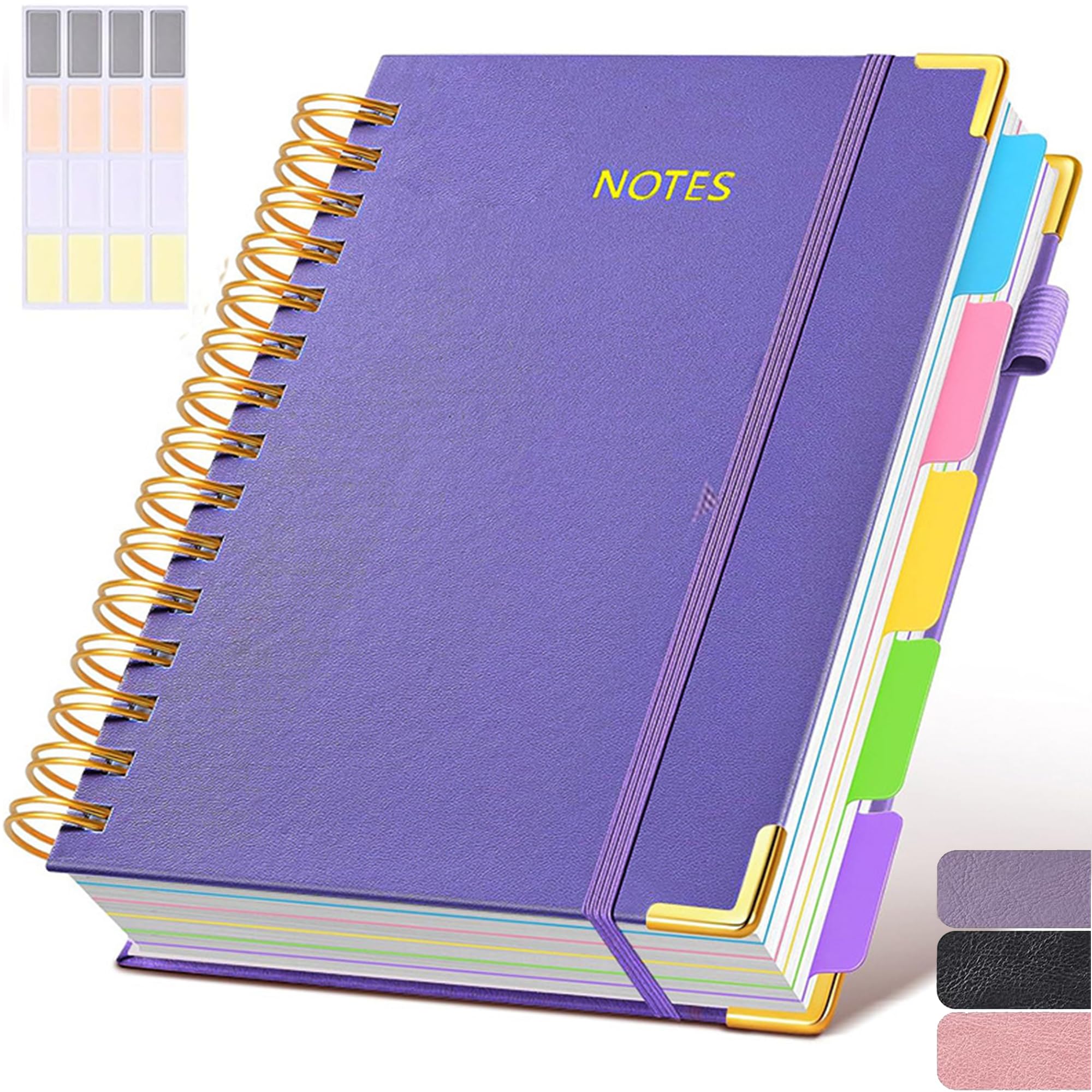 Jiangshun A5 Spiral Notebook & 5 Subject Organiser – 1 Pack 16.9x21.3cm