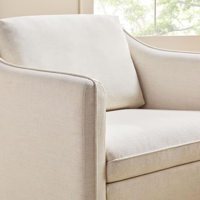Sillón Giratorio Nash Lino Crema miniatura 5