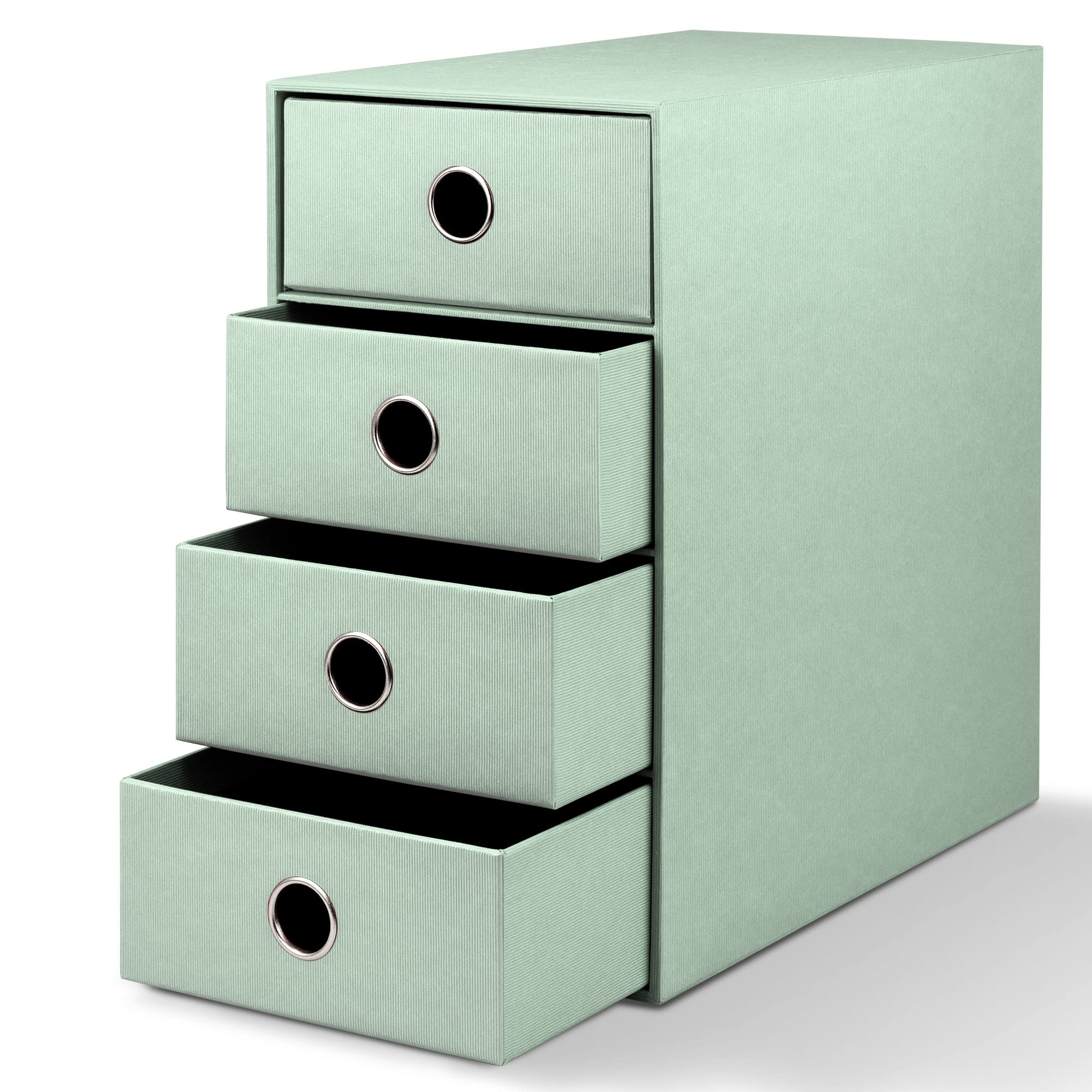 Rössler SOHO 4-delige ladebox van papier | bureau organizer bureau | lade-organizer kantoor accessoires & kantoorbenodigdheden | bureau organizer box | 18 x 25 x 32 cm | 1 stuk | kleur: groen | opaal