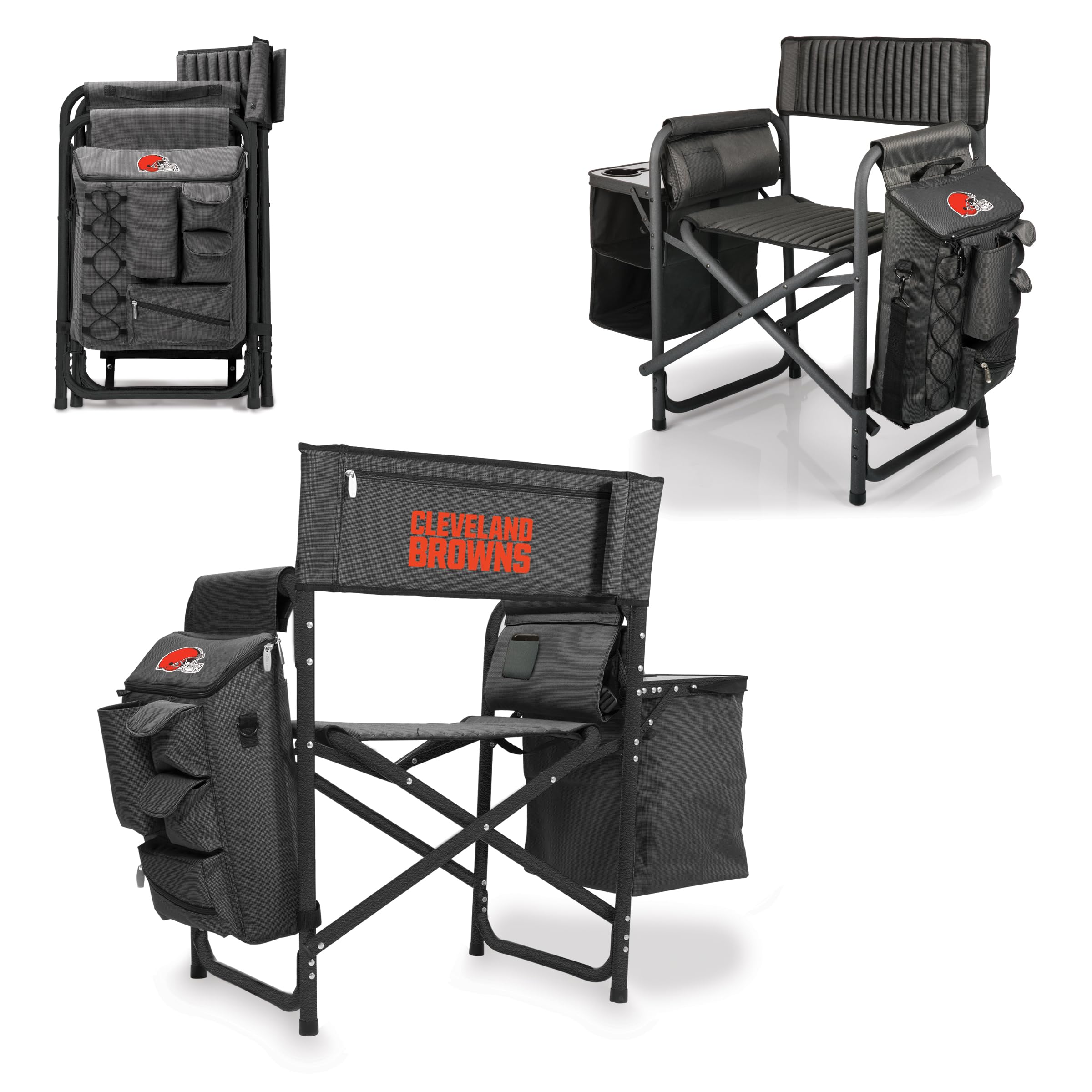 Picnic TIME NFL Unisex-Adult NFL Fusion Camping Chair with Side Table and Soft Cooler, Beach Chair for Adults, Lawn Chair