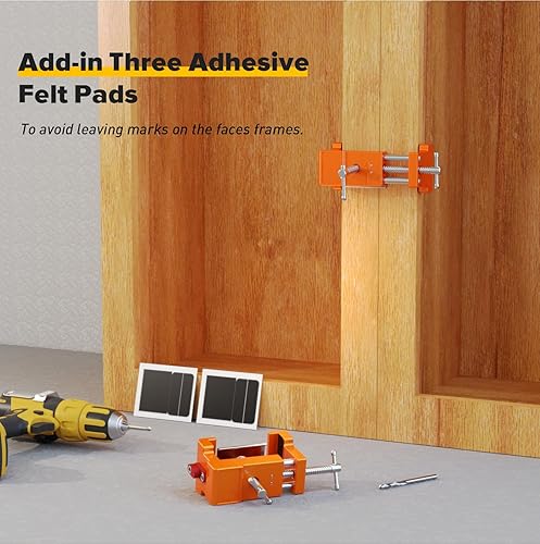 Miniatura 12 de Paquete de 4 abrazaderas para marco de gabinete con dos tornillos laterales y placa de alineación