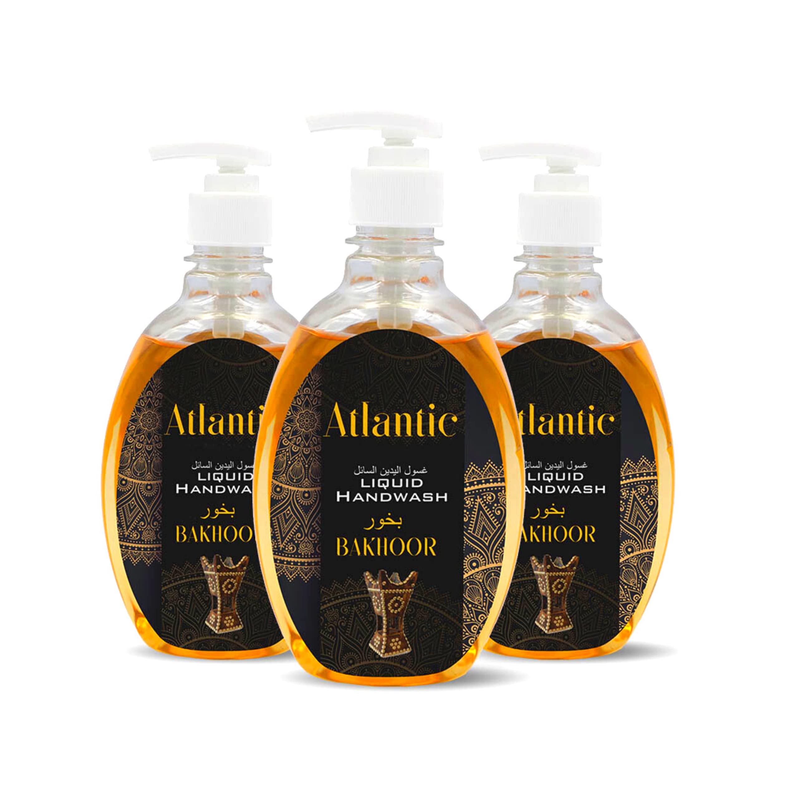 Antibacterial Hand Wash Soap Liquid Refill with Bakhoor, 500ml (Pack of 3)