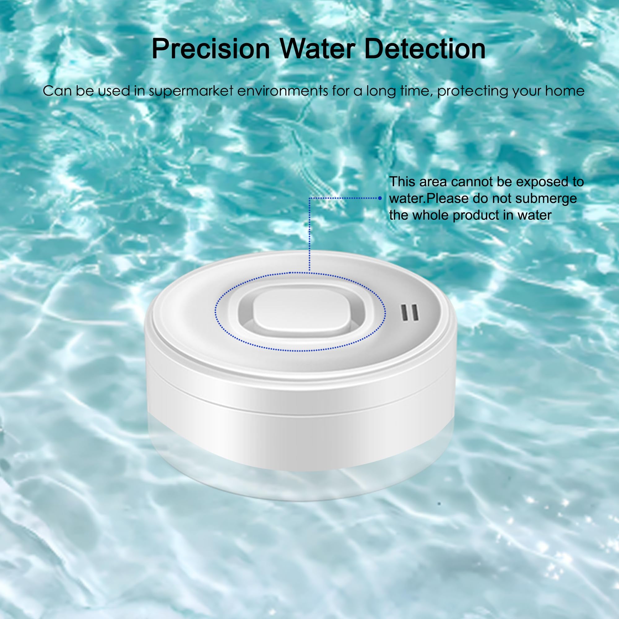 Détecteur de fuite d'eau Wi-Fi : alarme intelligente pour la maison avec notification d'application, 1 station de base 2,4 GHz + 3 capteurs d'eau, alarme d'eau 100 dB pour cave, cuisine, salle de bain