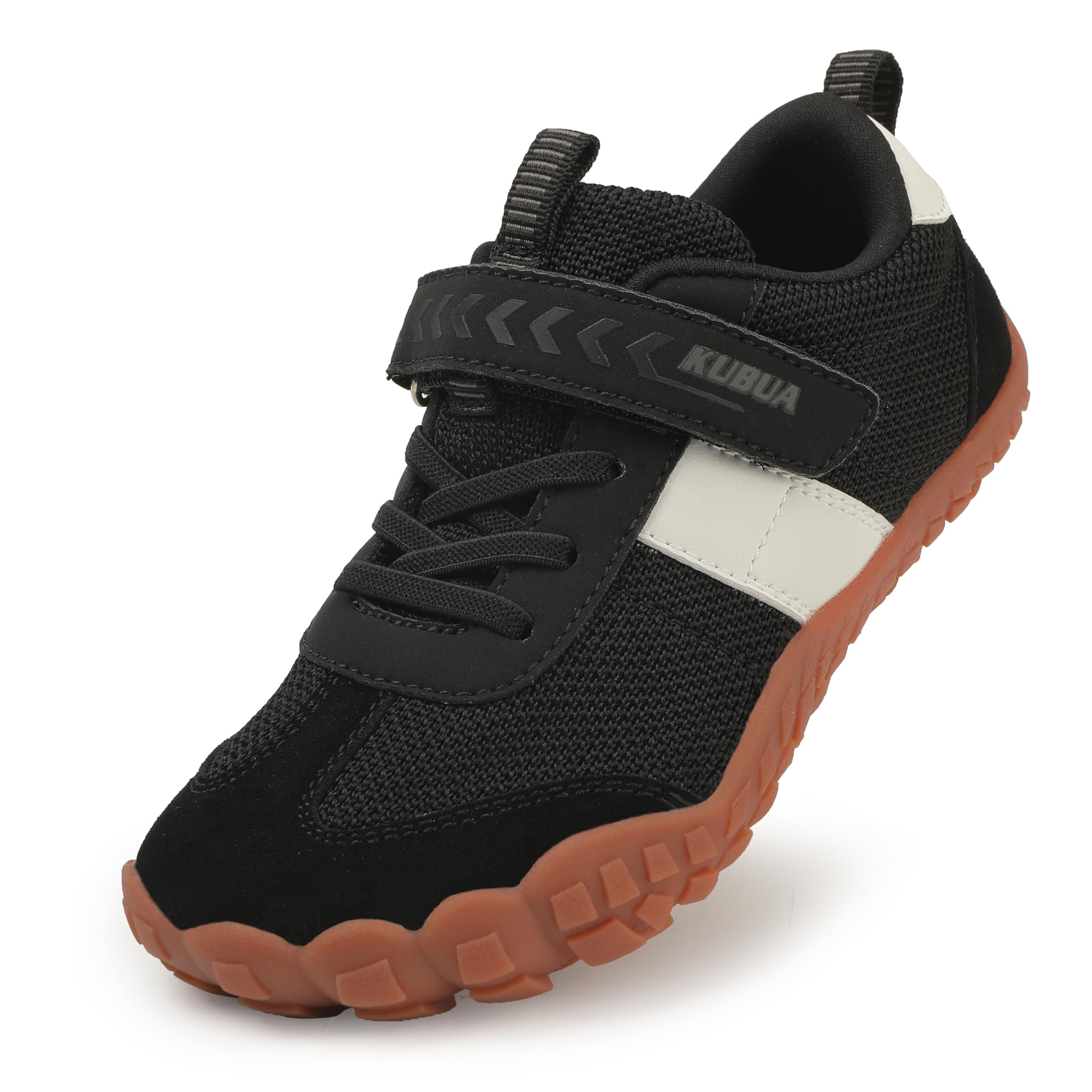 KUBUA Kids Barefoot Shoes Boys Girls Sneakers Lightweight Durable Tennis Shoes School Gym Sports Black 7 Big Kid