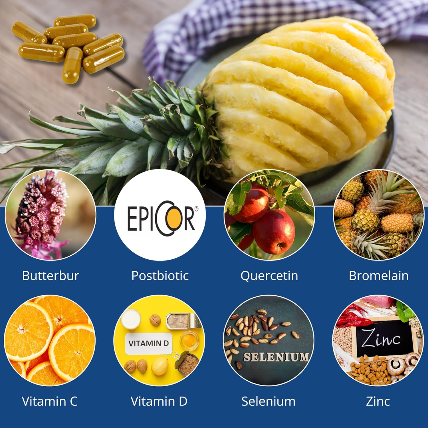 Respiratory, Sinus & Immune Support Supplement – Butterbur (PA-Free), EpiCor, Quercetin & Bromelain – 60 AllerEzy Capsules - Image 4