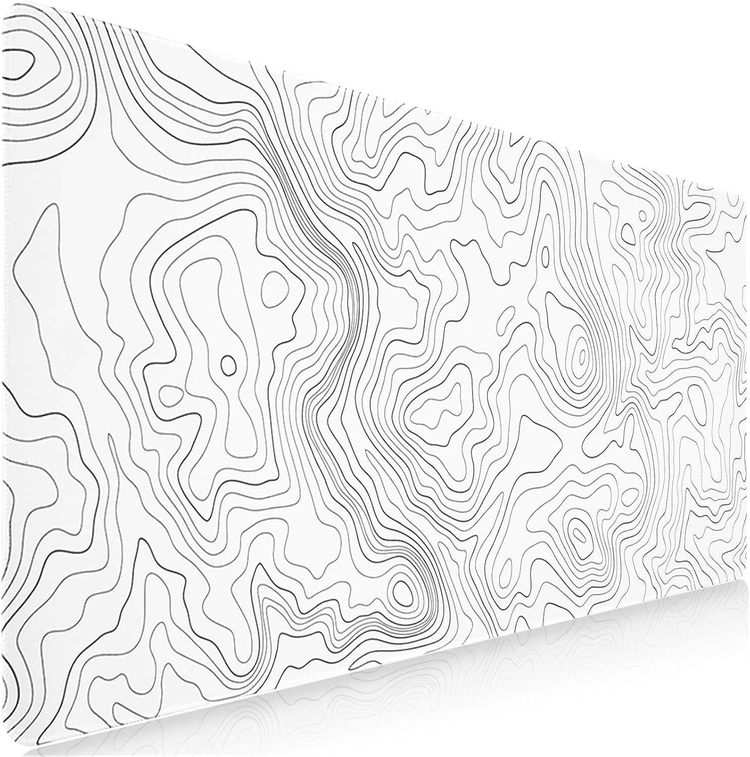 Sevenpers XXL Topographic Large Gaming Mouse Mat 900 x 400 mm, Non-Slip Desk Mat with Rubber Base, Mousepad Stitched Edges Waterproof for Office Computer Games & Mat