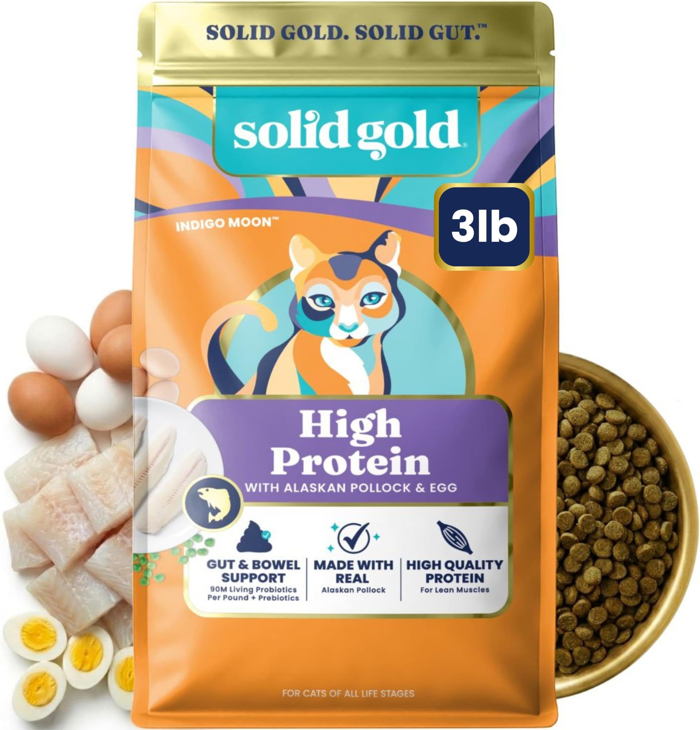 High Protein Alaskan Pollock Dry Cat Food, for Cats & Kitten 3LB