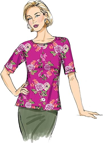 Miniatura 6 de Butterick Kit de patrón de costura para parte superior de punto, código de diseño B6874, tallas 16-18-20-22-24