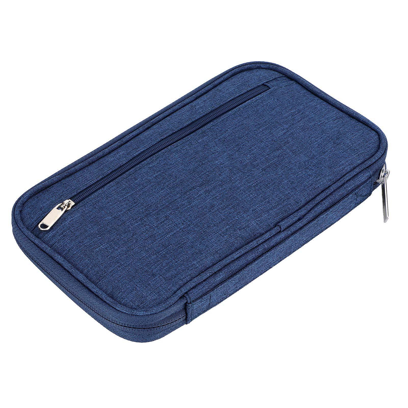 Cocoarm Portafoglio per Passaporto Porta Passaporto in Tessuto Oxford con Tasche Multiple e Fessura Esterna per Biglietti Organizer da Viaggio Antipioggia con Cinghia da Polso per Viaggi di Famiglia
