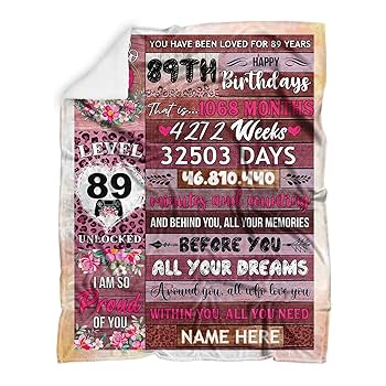 Amazon.com: Lever 89 Unlocked Throw Blanket 89th Birthday