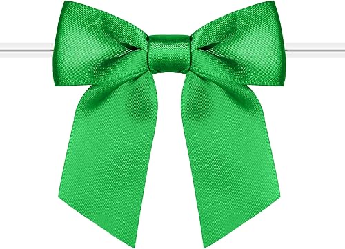 Miniatura 18 de Rainbow Pana Paquete de 60 lazos de corbata torcida para bolsas de golosinas, lazos de 3" de cinta de satén azul bebé para envoltorios de regalos