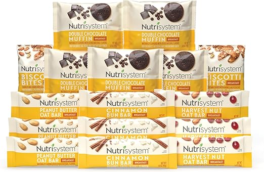 Nutrisystem® On-The-Go Breakfast Bars, Muffins, and Biscotti, Helps Support Weight Loss - 16 Count