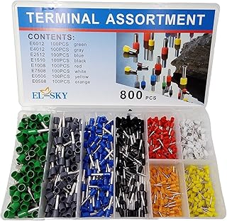 800pcs Assortment Ferrule Wire Copper Crimp Connector, Wire Terminals Kit, Wire Connector Kit, Insulated Cord Pin End Terminal AWG 22-10 Kit