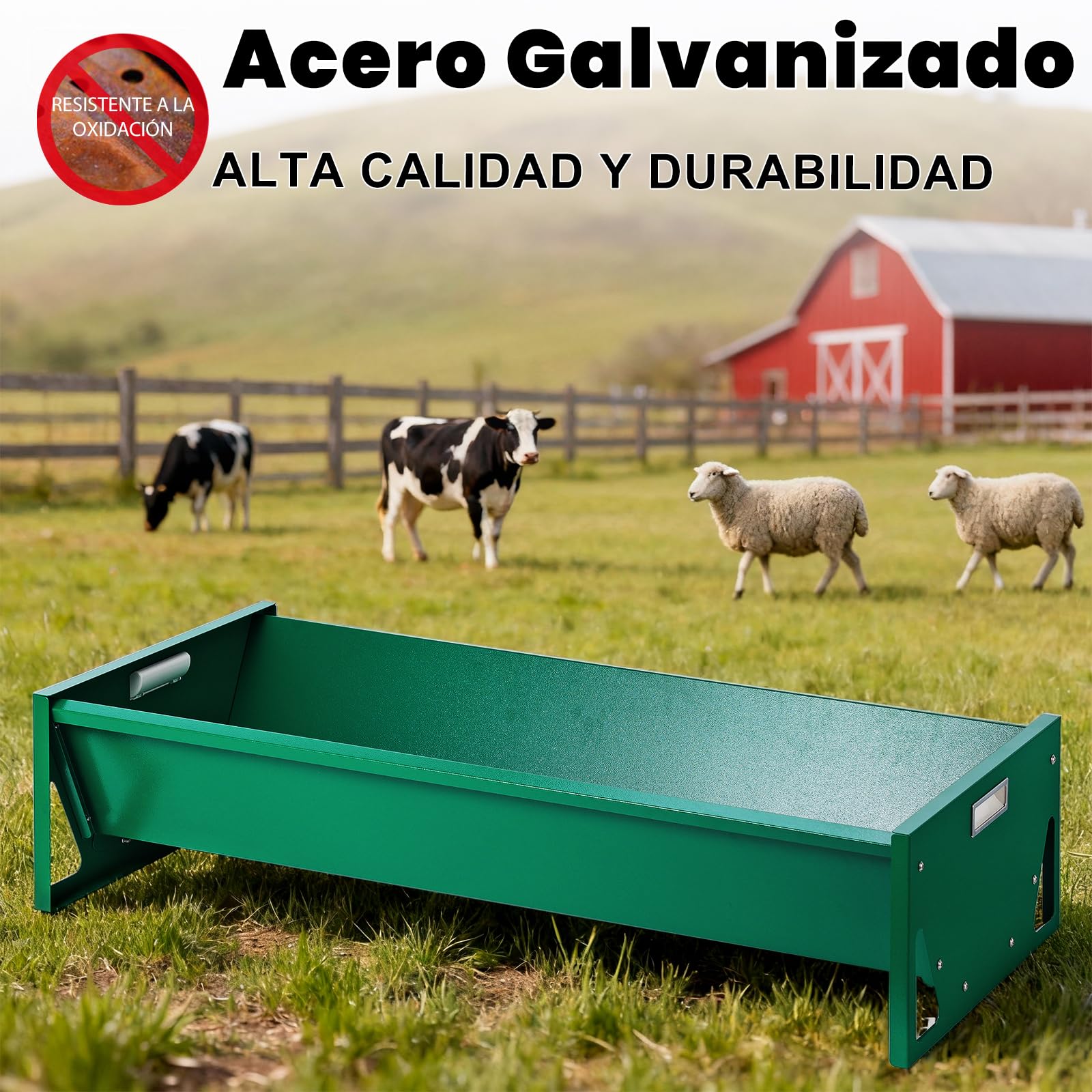 Comedero para Ovejas Acero Galvanizado 100 X 45 X 24cm Comedero de Heno para Caballos para Interior Y Exterior Resistente Gran Capacidad Comederos para Ganado FáCil de Limpiar para Vaca