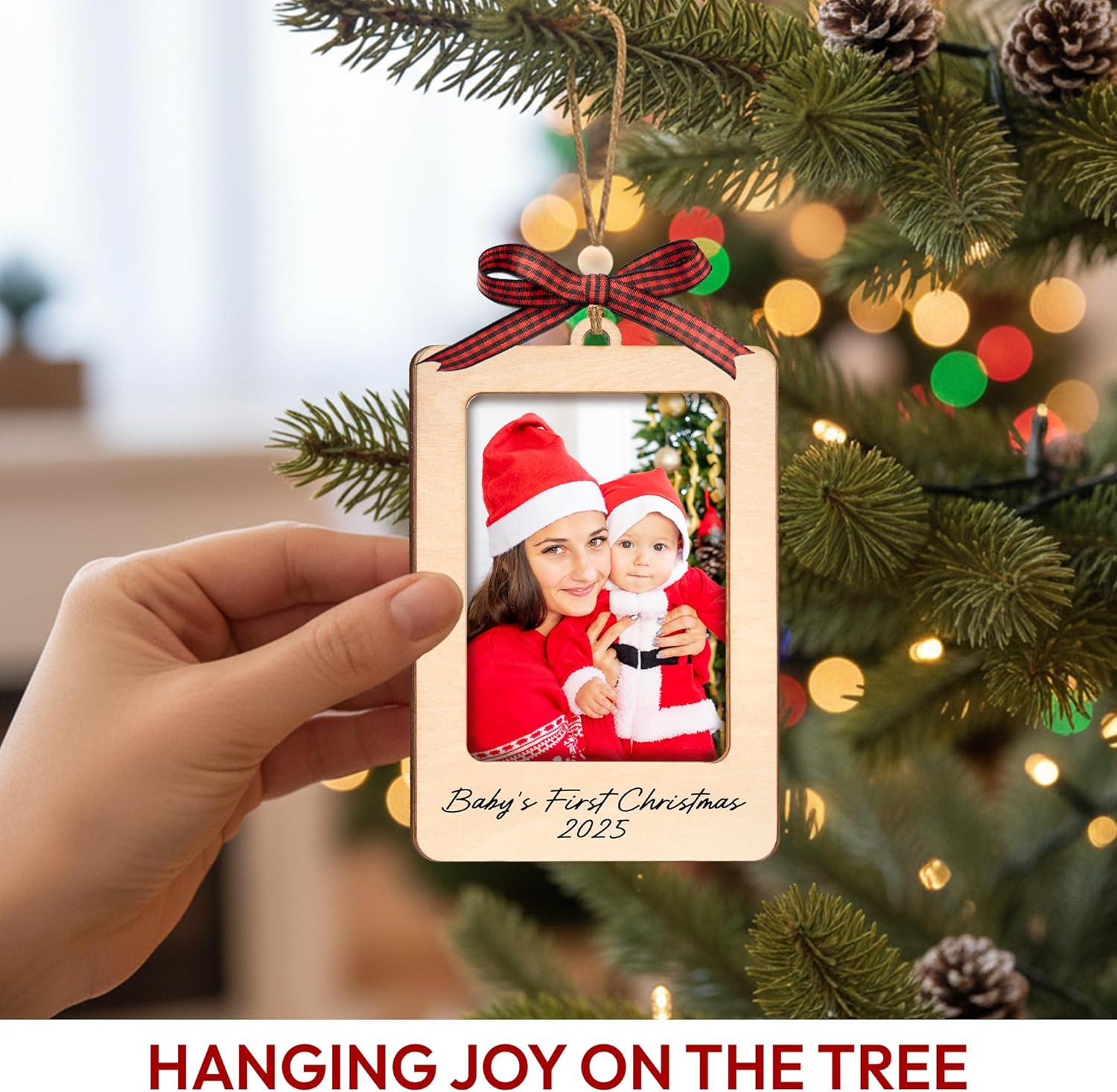 Baby's First Christmas Ornament 2025, Wooden Picture Frame Ornaments for Tree, Babys First Christmas Ornament 2025 Girl and Boy, Photo Frame Ornaments, 1st Xmas Gifts for Babies, Girl, Boy - Image 9