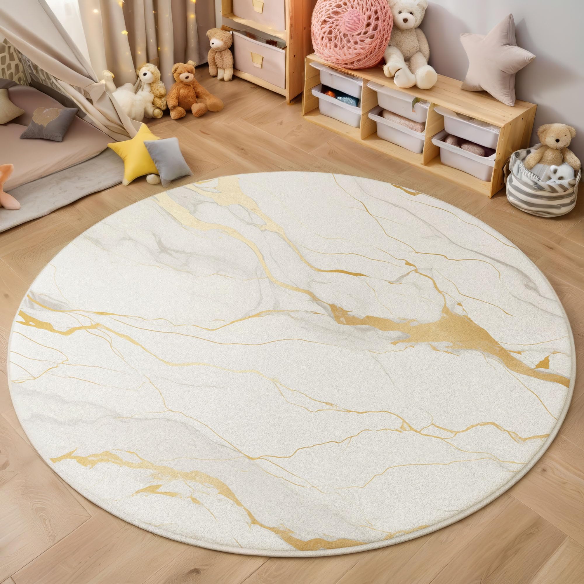 Tapis de salon lavable marbre blanc poil court doux pour chambre