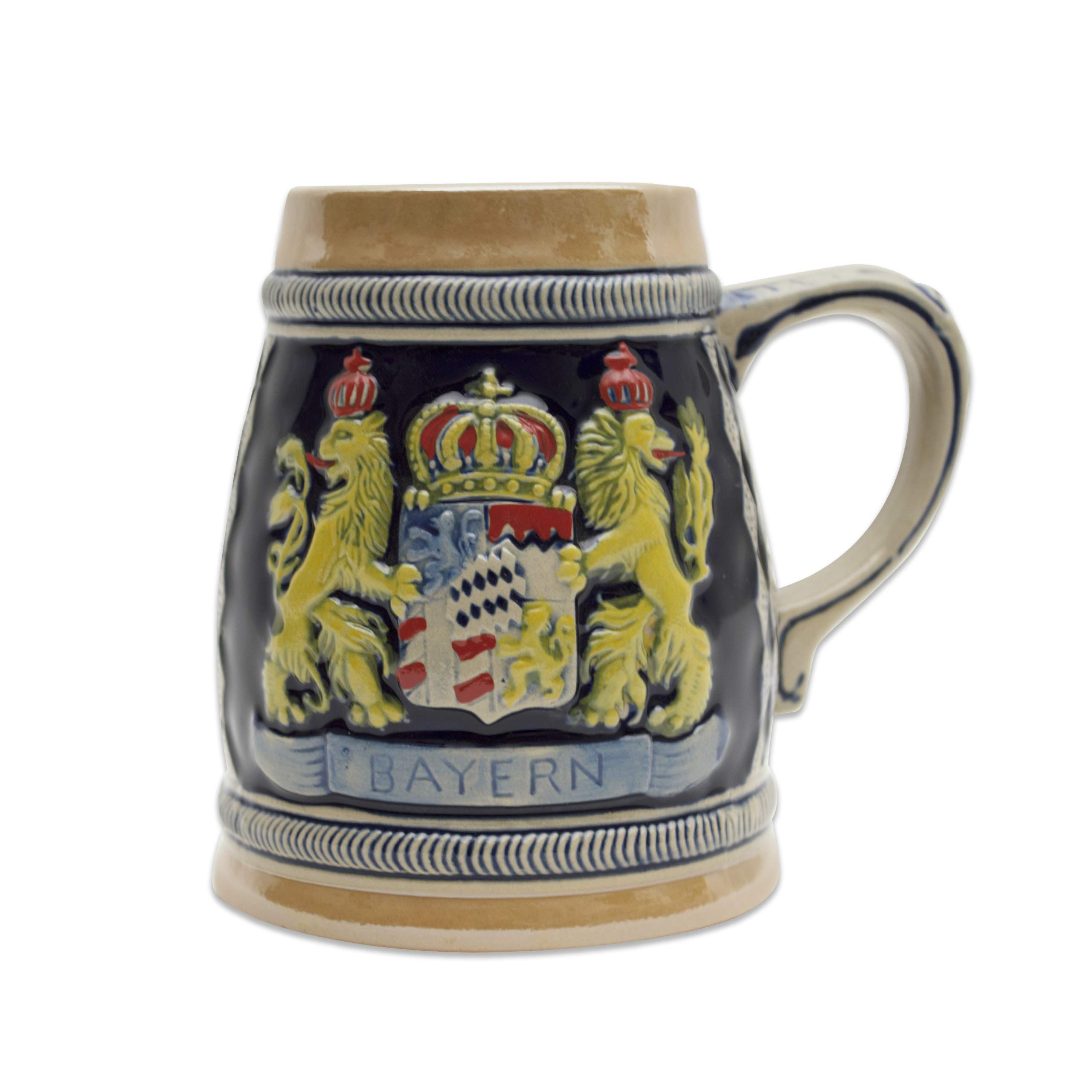 0.65 Liter | OktoberfestHaus Collectible Beer Steins German Bayern Lions Coat Of Arms Beer Mugs for Men Engraved Stein Jarras de Cerveza and Jarra Stein
