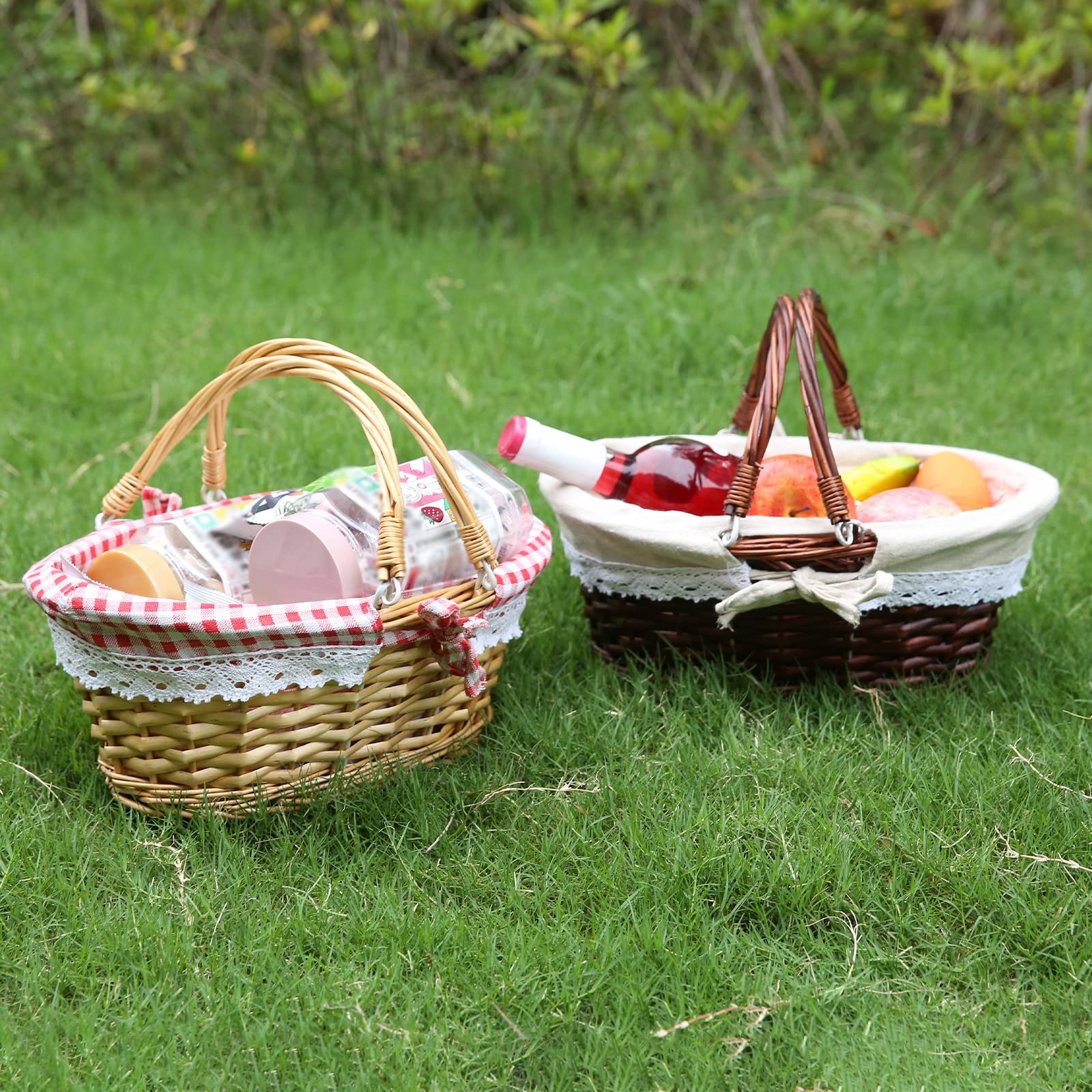 Amazon.com: POTRUWE Country Vintage Wicker Picnic Basket with