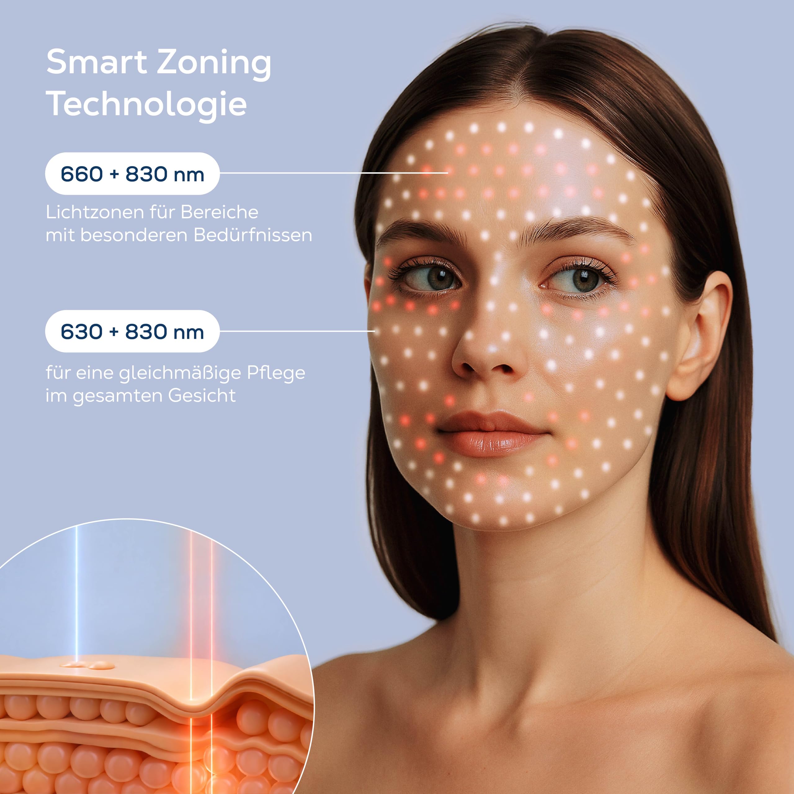 Rotlichtmaske Gesicht – LED Gesichtsmaske mit 316 LEDs, Rotlicht, Nahinfrarot & Blaulicht – Lichtmaske aus flexiblem Silikon für Hautpflege, Entspannung & Wohlbefinden