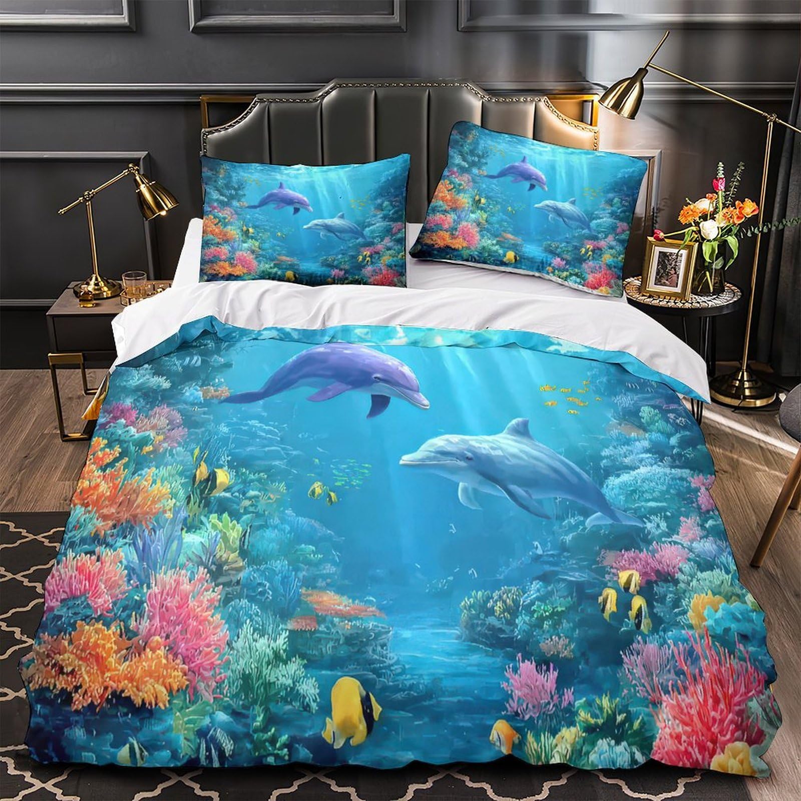 Drap de Couette Dauphins 3D Microfibre : Finis les Couleurs Ternes et Zips Coincés