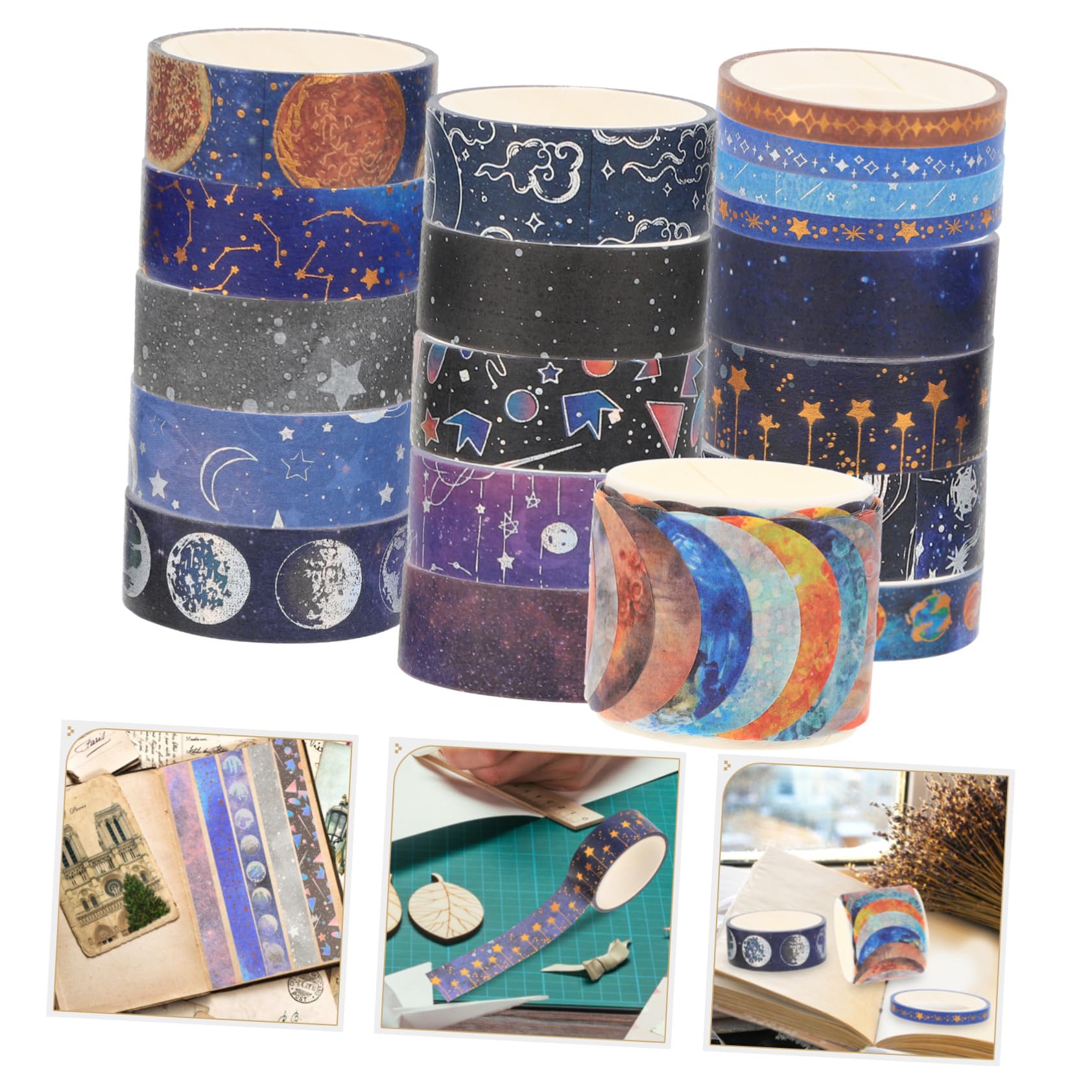STOBOK 3 Sets Einzigartige Geschenkaufkleber Washi Tapes Für Scrapbooking Dekoratives Und Basteln 19 Rollen * 3