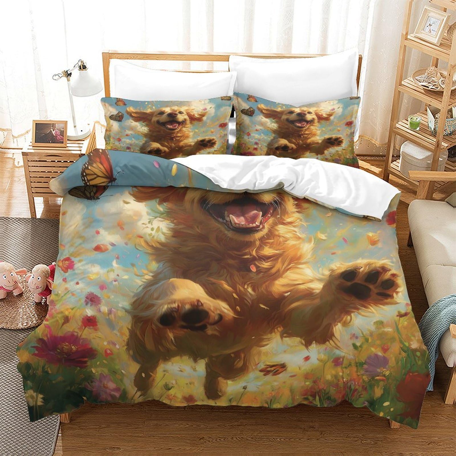 Linge de lit Jésus 3D de qualité supérieure en microfibre douce avec fermeture éclair invisible
