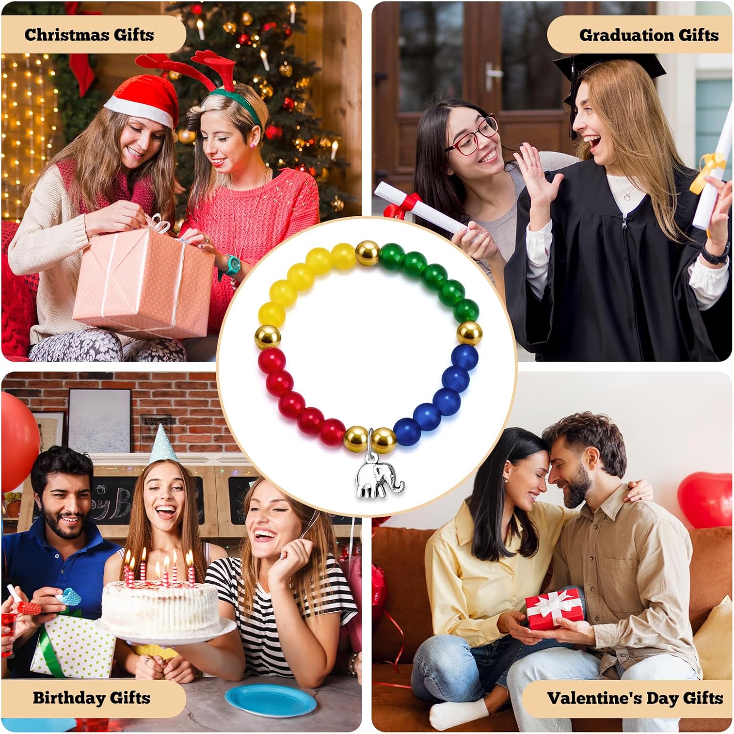 Inspirational Elephant Bracelets for Women Friendship Gifts for Women Animal Lovers Jewelry Get Well Soon Gifts for Woman Encouragement Bracelet for Friend Sister Coworker Christmas Graduation Gift - Image 7