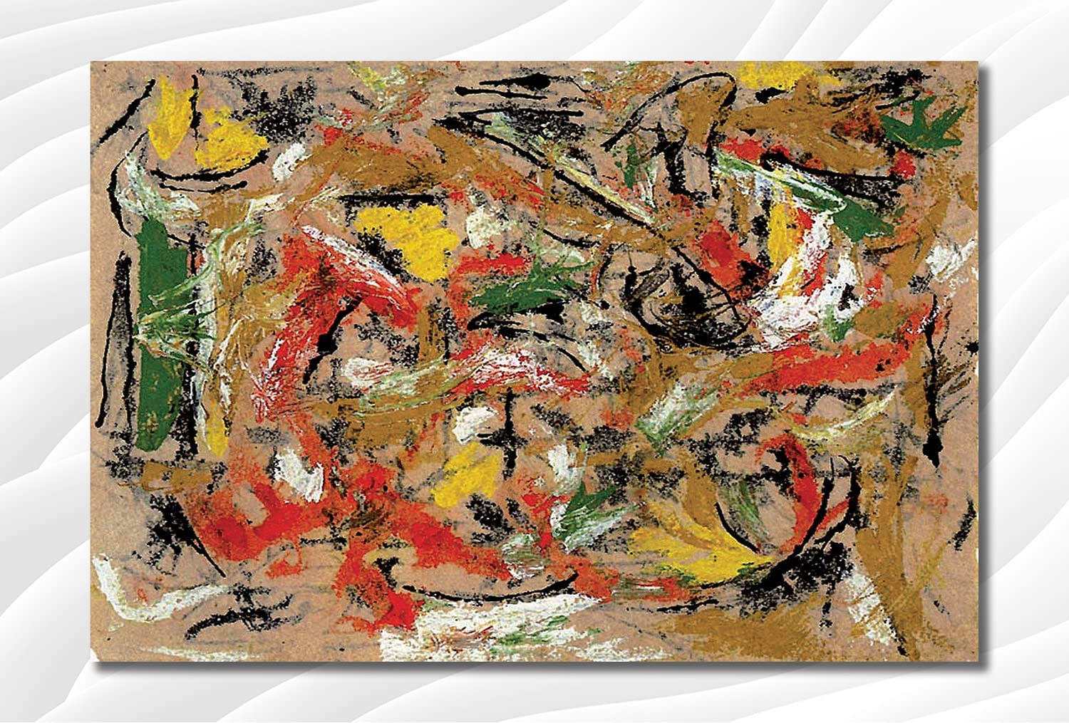 Namaste Home - Laminated Paper Poster - Atrractive Red By Jackson Pollock - Traditional Art - Abstract Art - Laminated Paper Poster for Home and Office (Laminated Paper, Size12X18 Inches, MultiColor)