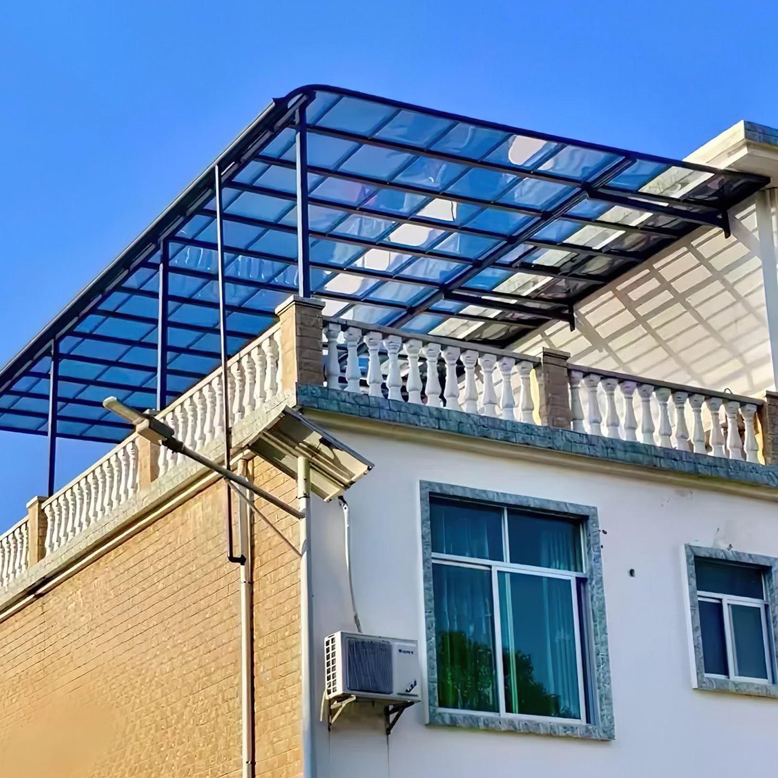 Telo di copertura in acrilico blu per serre, 80 x 500 cm, resistente alle intemperie, in plastica, per esterni, resistente ai raggi UV